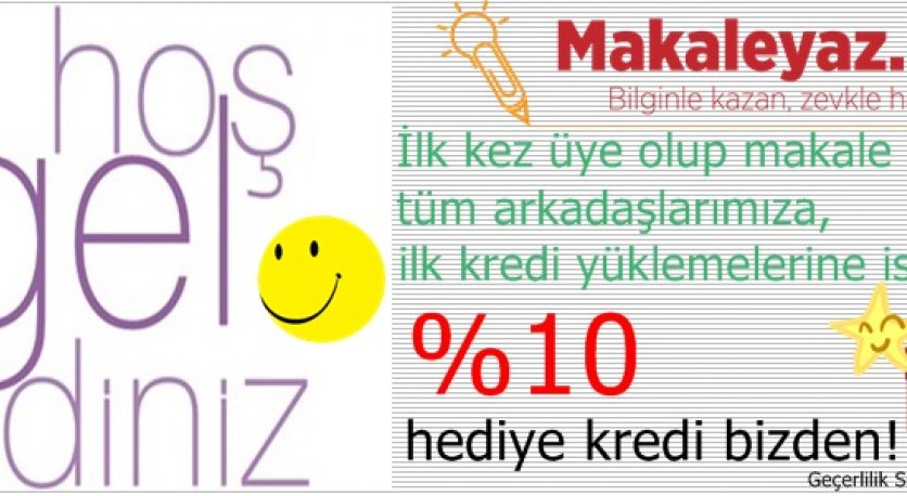 İlk kredi yüklemenize yüzde 10 kredi hediyesi!