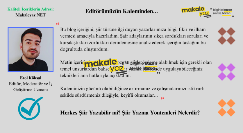 Herkes Şiir Yazabilir mi? Şiir Yazma Yöntemleri Nelerdir?
